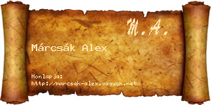 Márcsák Alex névjegykártya